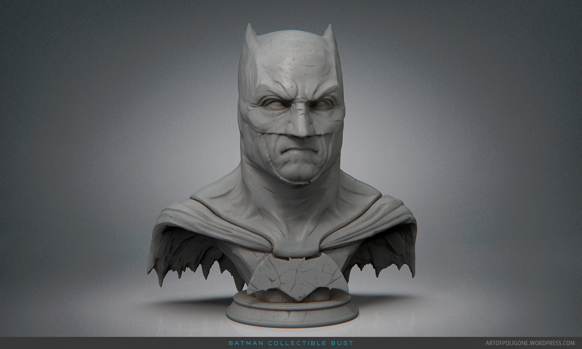 Bat-dude Statue - 3D Printable 3D print model_2