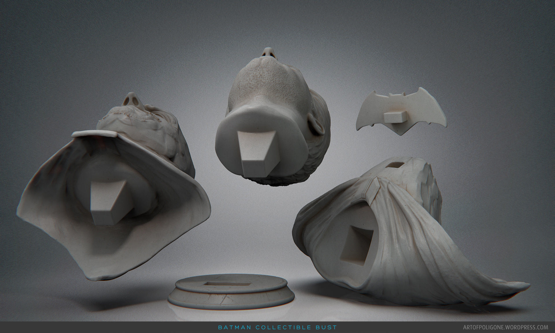 Bat-dude Statue - 3D Printable 3D print model_8