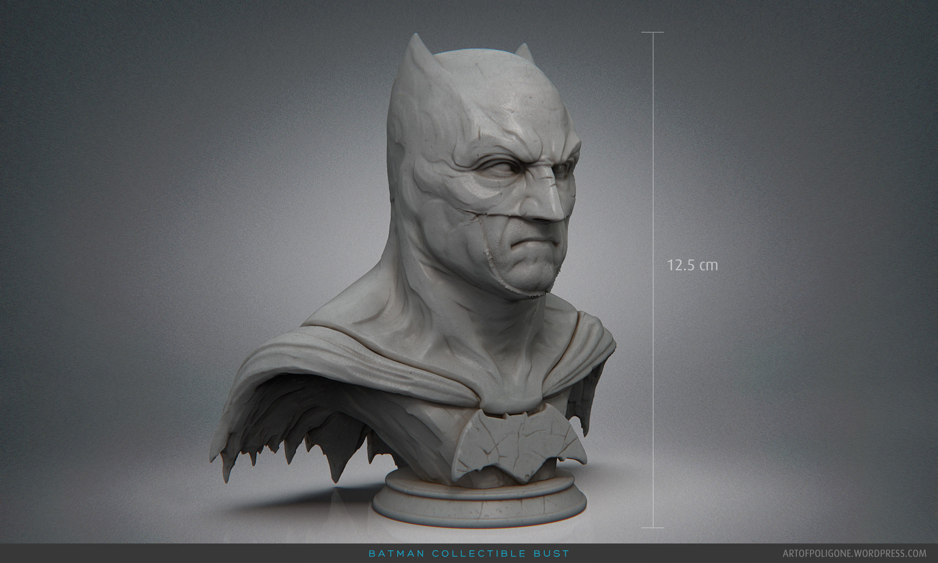 Bat-dude Statue - 3D Printable 3D print model_3