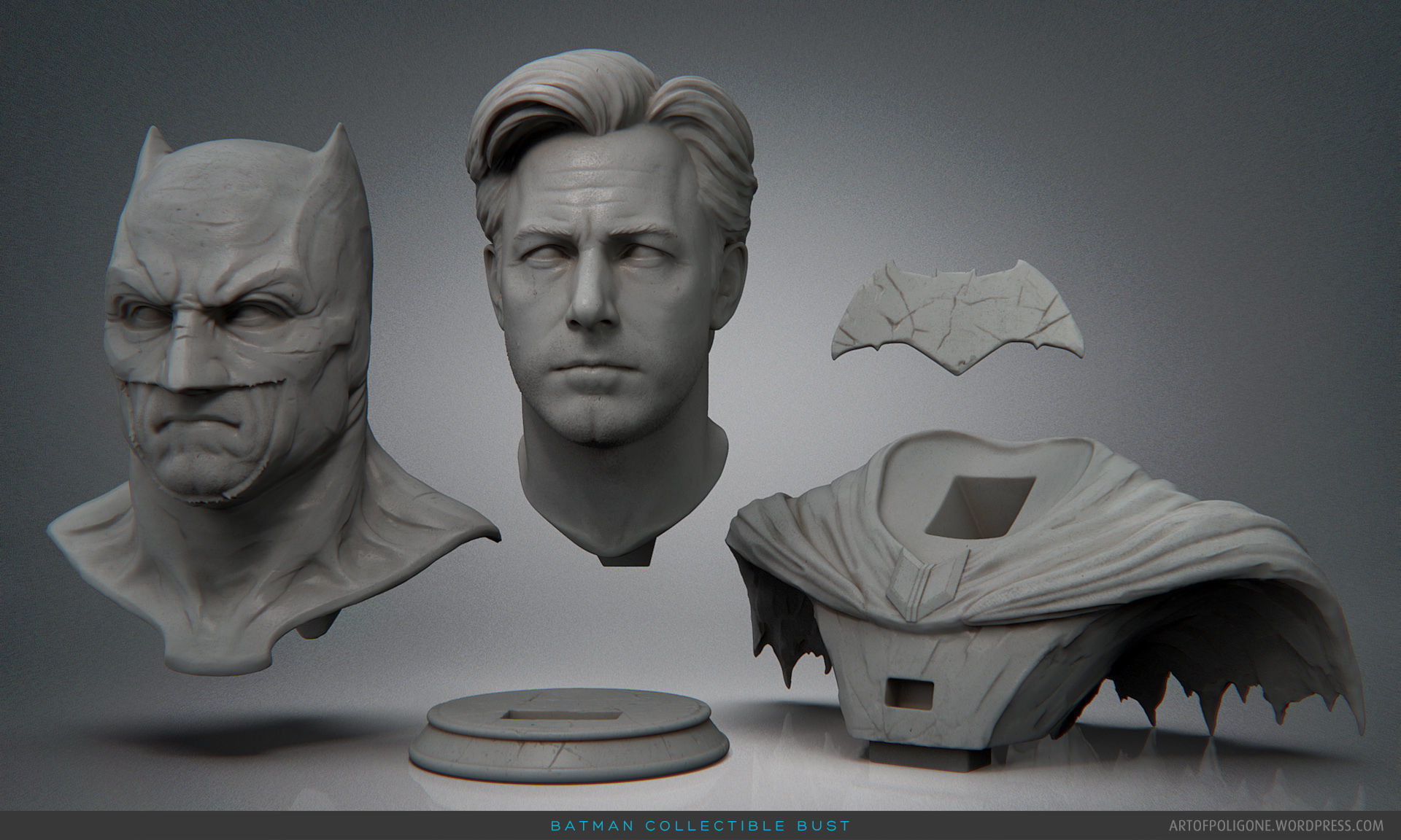 Bat-dude Statue - 3D Printable 3D print model_9