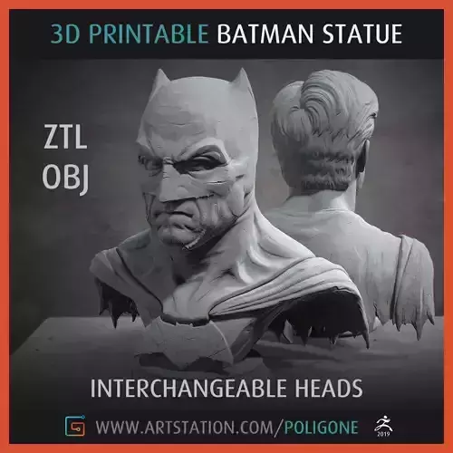 Bat-dude Statue - 3D Printable 3D print model