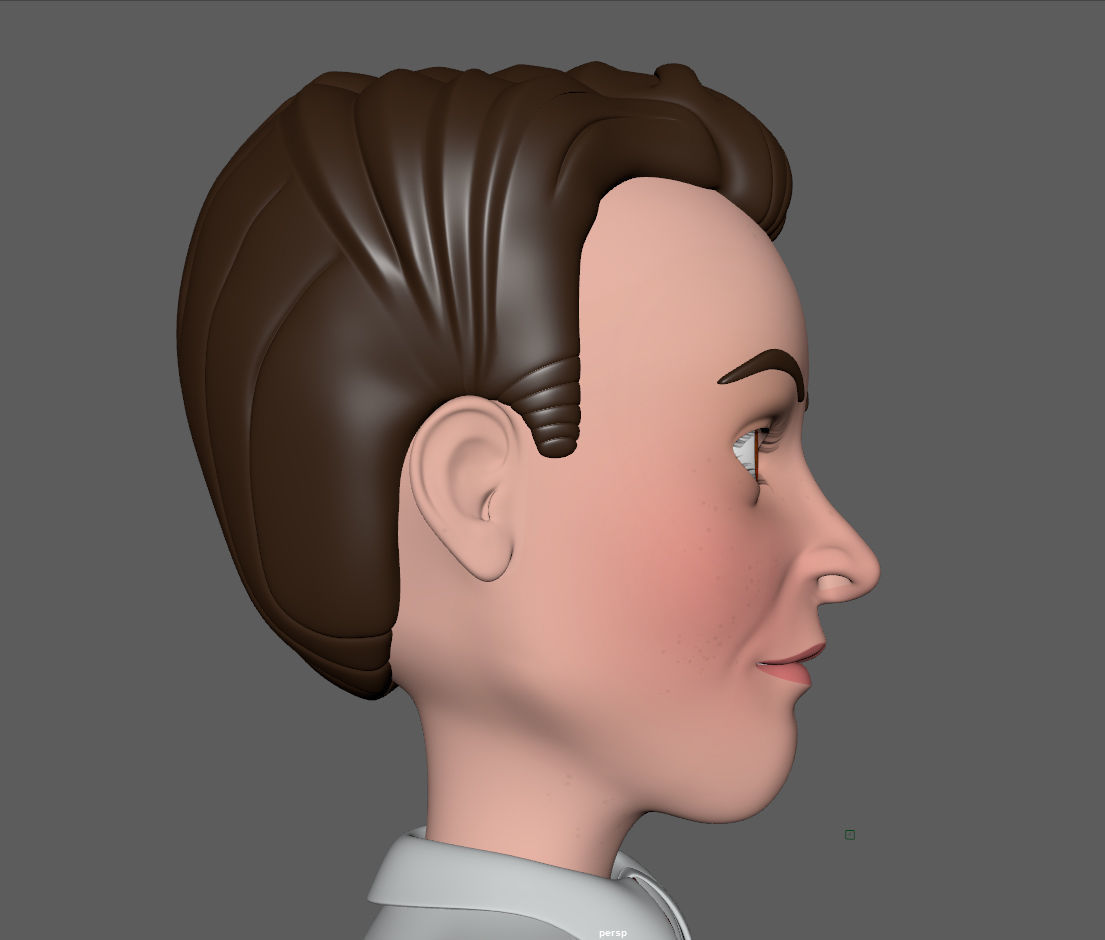 Cartoon Man with Bag 3D model_18