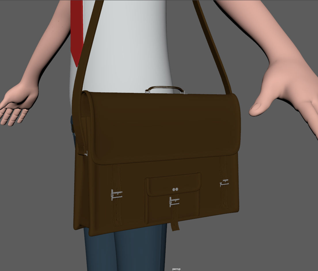 Cartoon Man with Bag 3D model_19