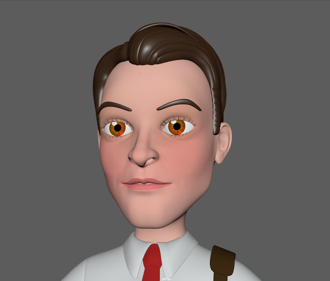 Cartoon Man with Bag 3D model_17