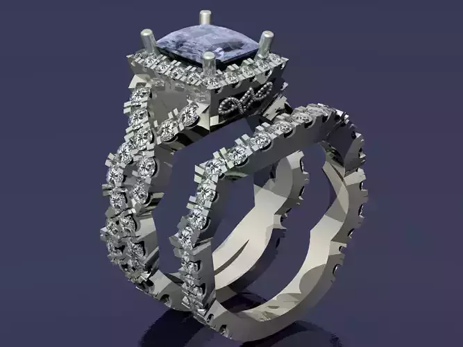 Model 132 Engagement Ring and Band