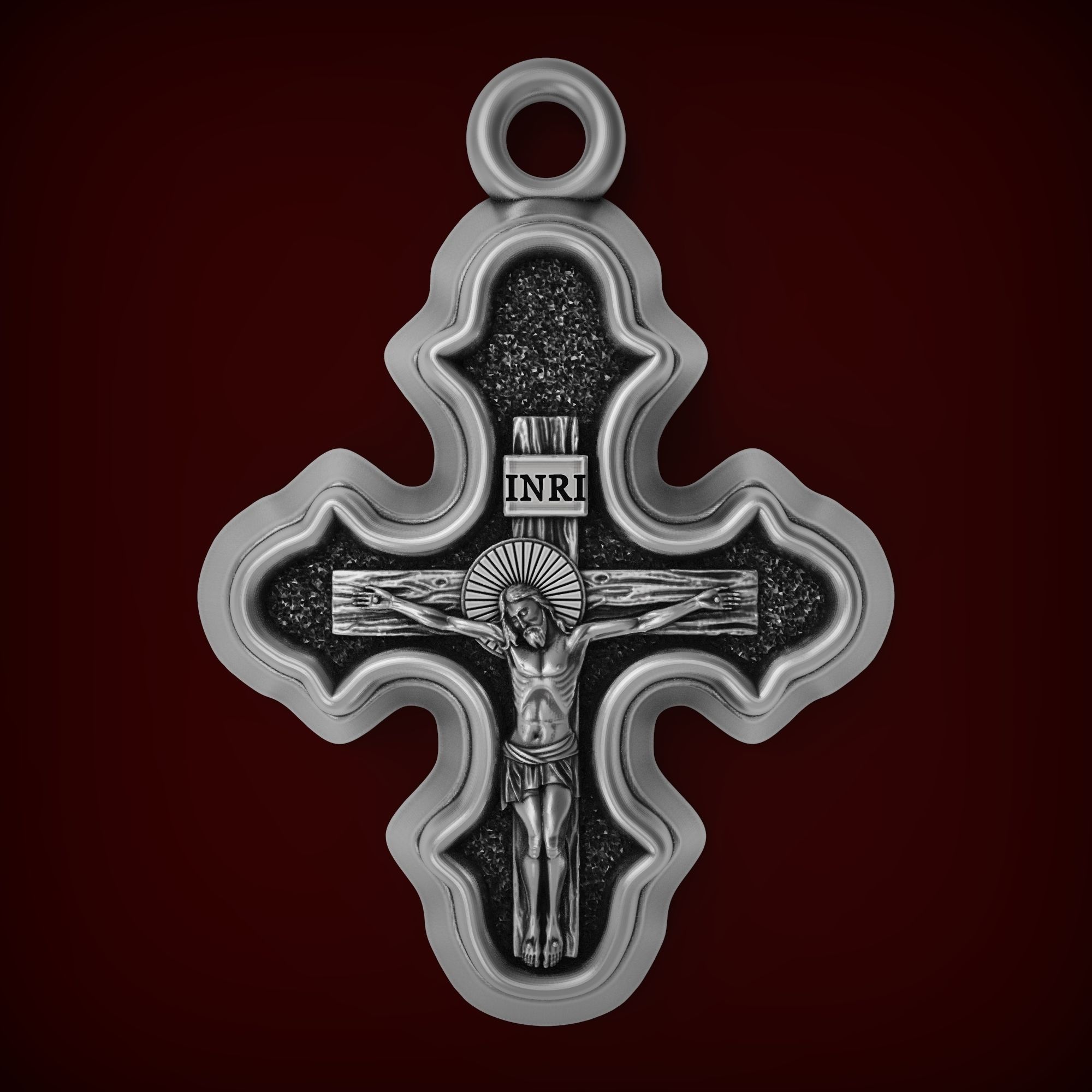 Men  pendant  Jesus on the cross 3D print model 3D print model_1