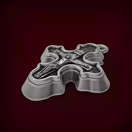 Men  pendant  Jesus on the cross 3D print model