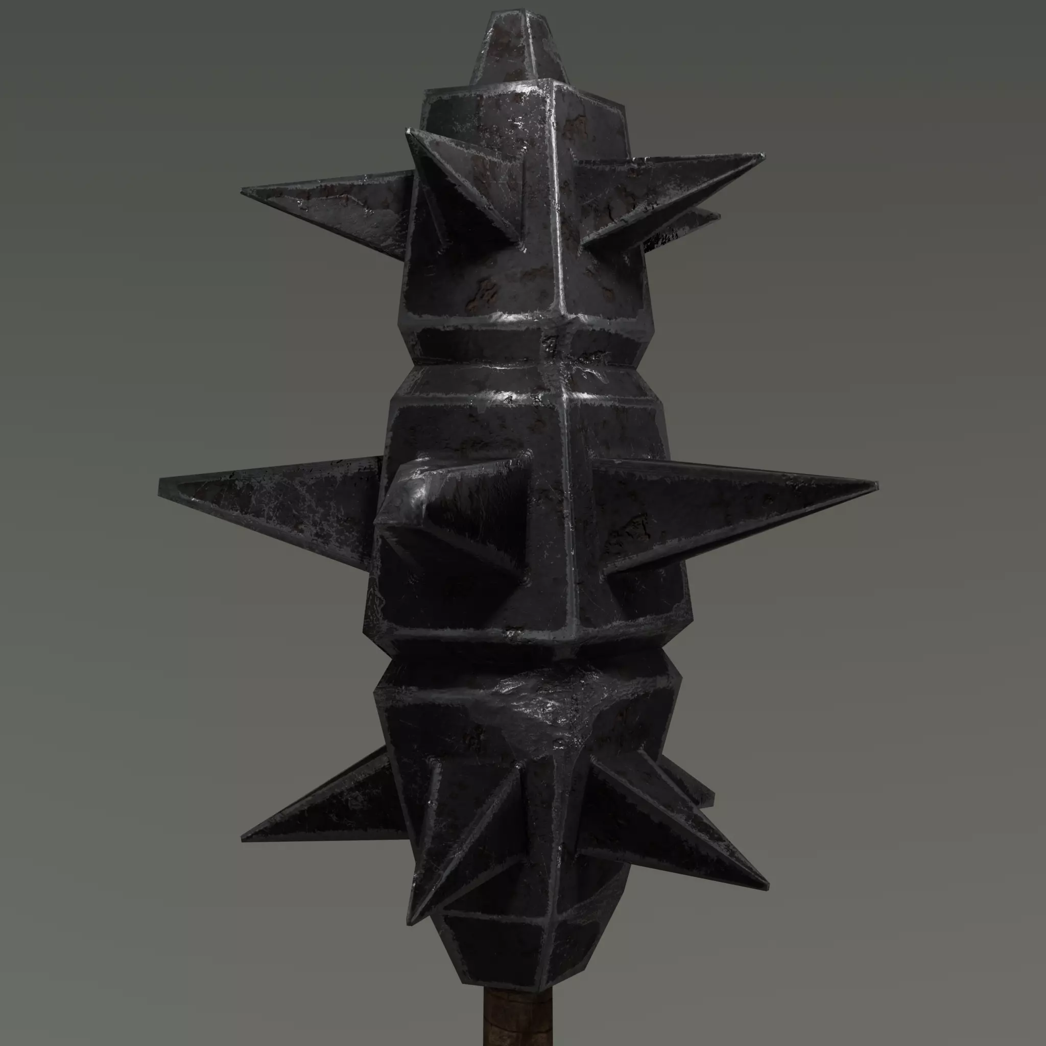 Two Handed Spiked Mace Low-poly 3D model