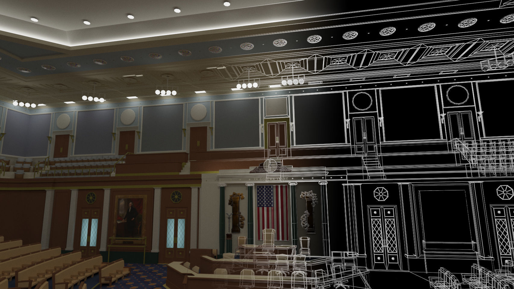 House Chamber Low-poly 3D model_2