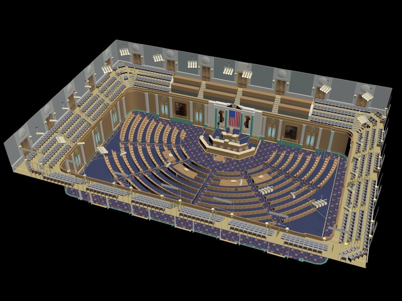 House Chamber Low-poly 3D model_1