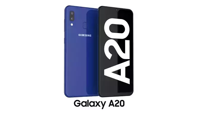 Samsung Galaxy A20 Blue 3D model