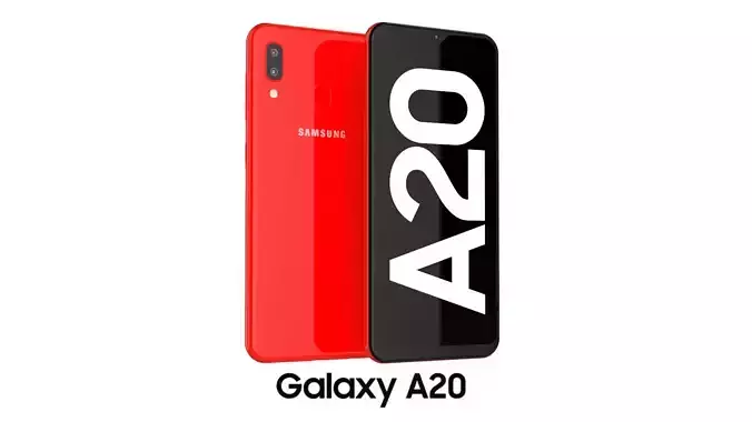 Samsung Galaxy A20 Red 3D model
