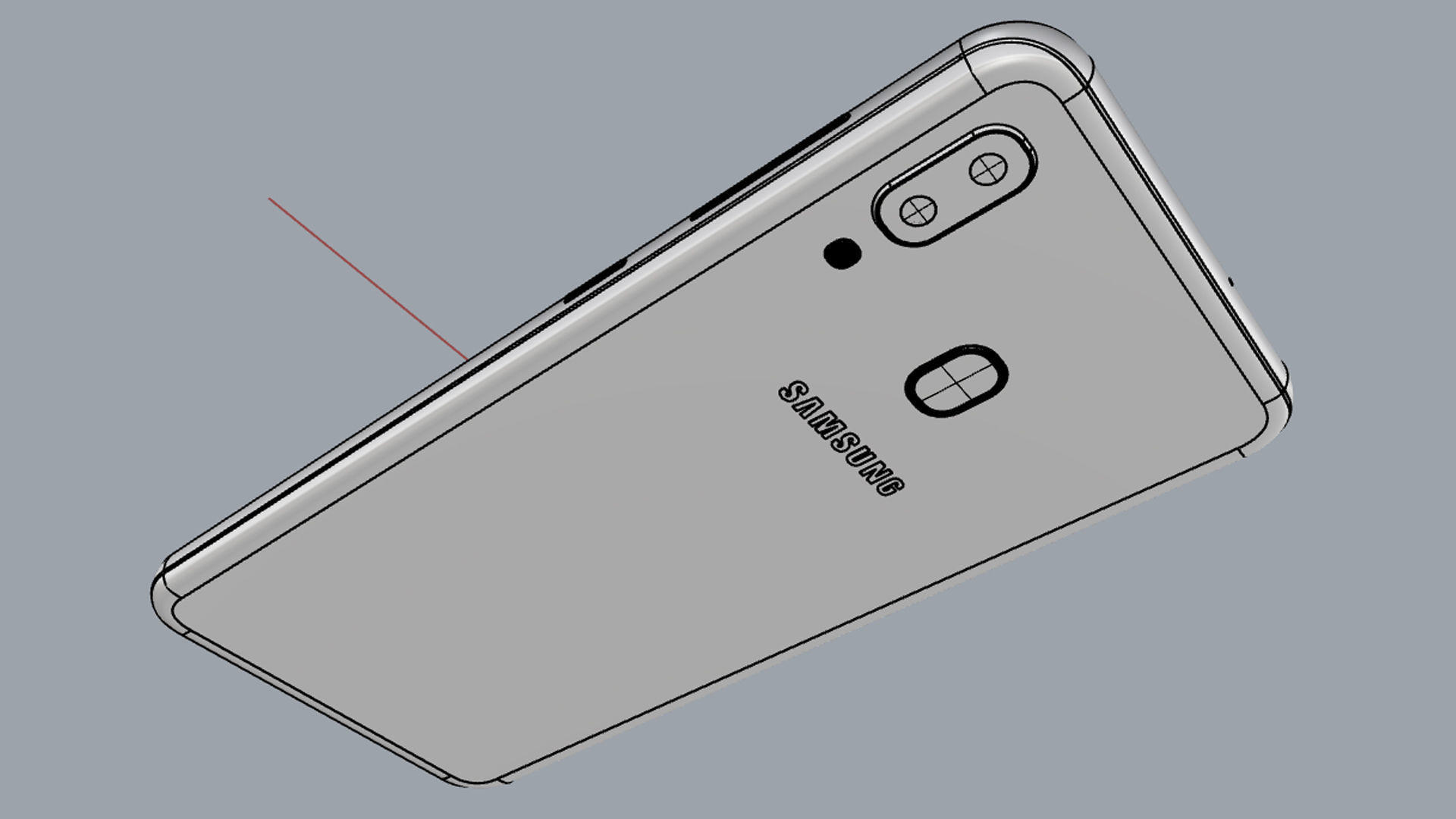 Samsung Galaxy A20 Red 3D model_21