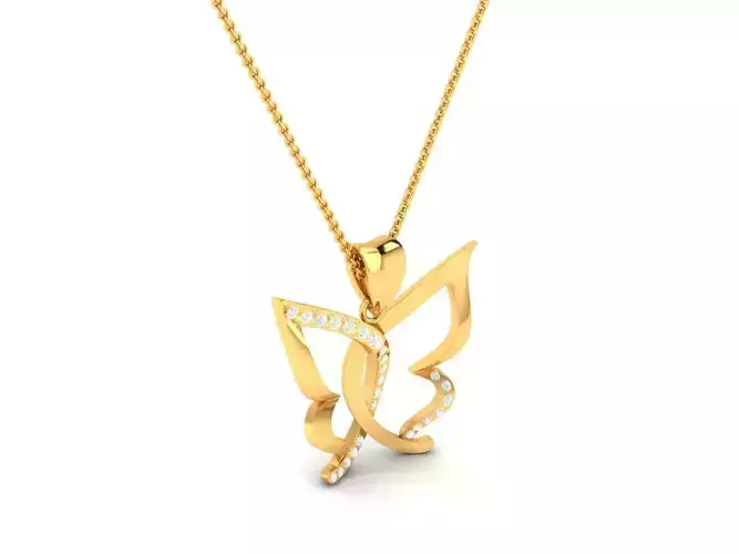 Women butterfly pendant 3dm render detail 3D print model 3D print model