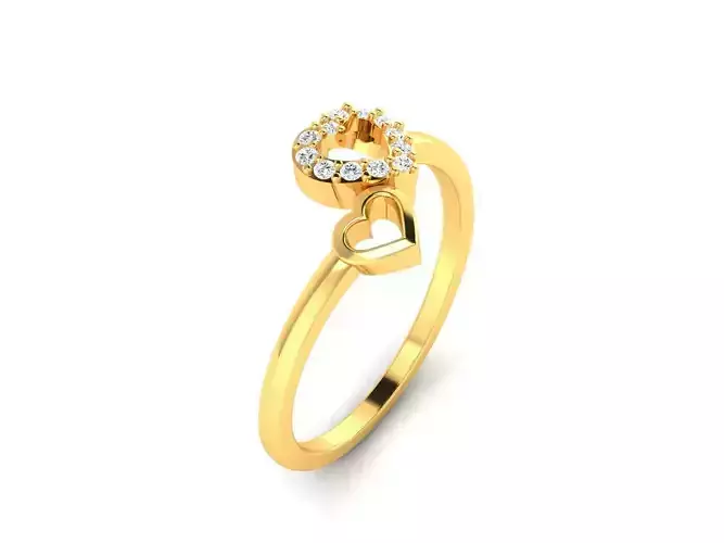 Women heart ring 3dm render detail 3D print model