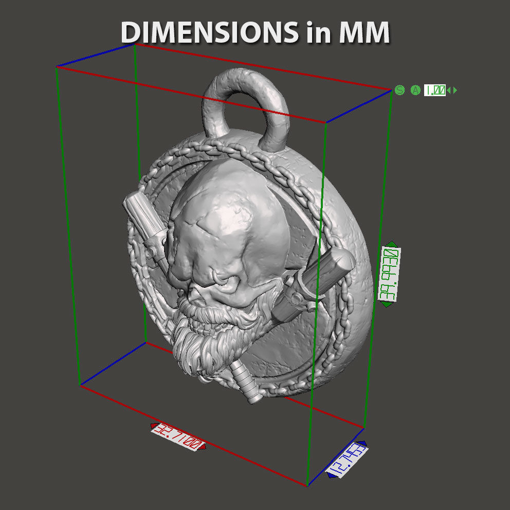 Skull pendant jewelry gangster vol3  3D print model_4