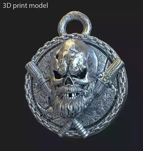 Skull pendant jewelry gangster vol3  3D print model