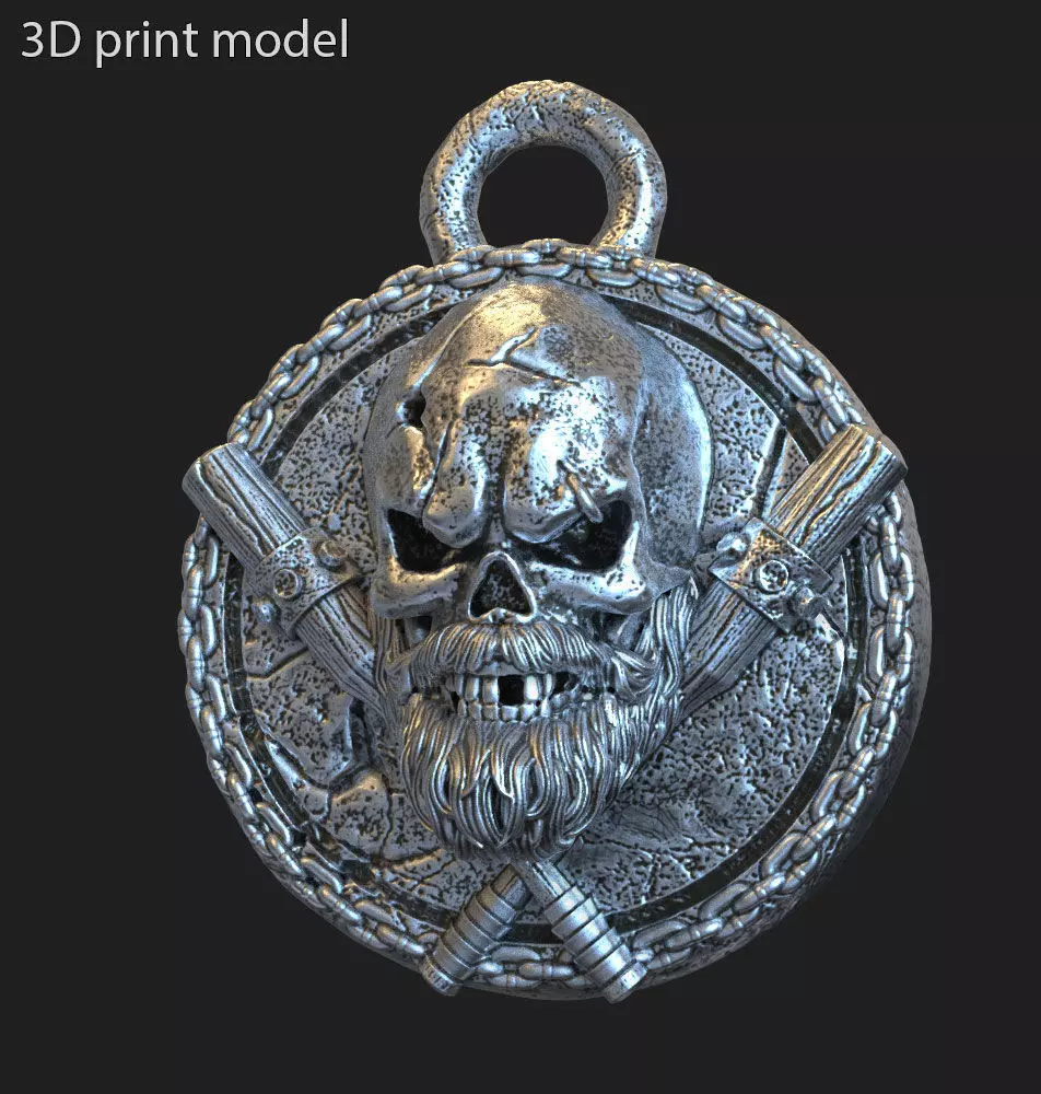 Skull pendant jewelry gangster vol3  3D print model_0