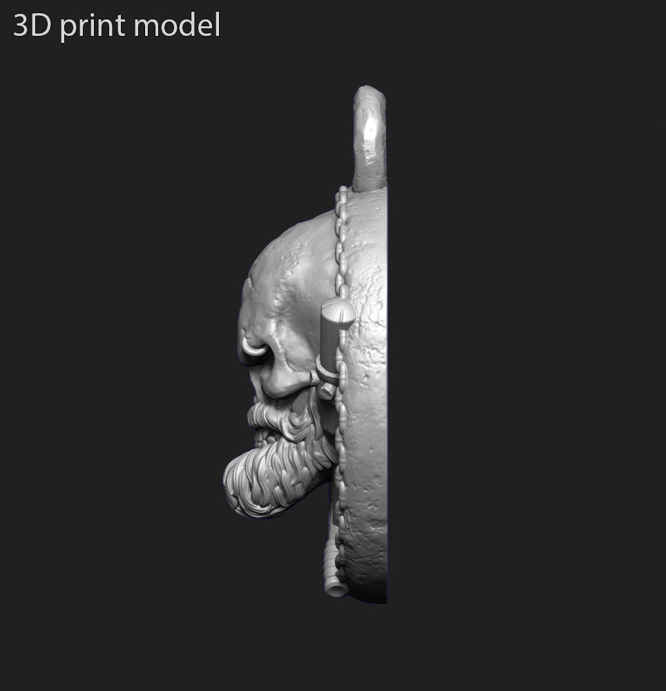 Skull pendant jewelry gangster vol3  3D print model_7