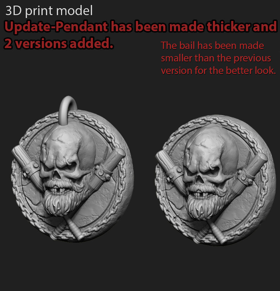 Skull pendant jewelry gangster vol3  3D print model_5