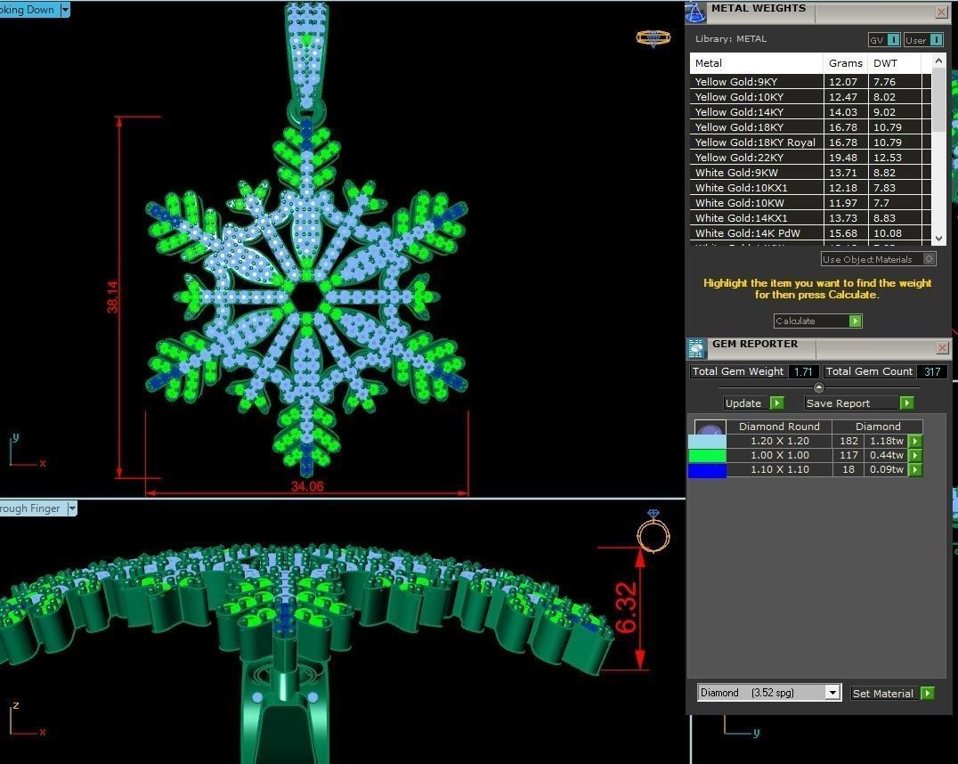 Snow flake 3D print model_3