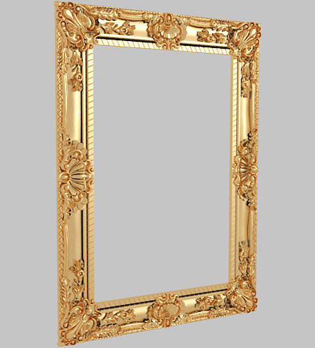 Classic frame of luxury gold-plated CNC gold interior 3D model