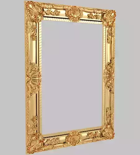 Classic frame of luxury gold-plated CNC gold interior 3D model