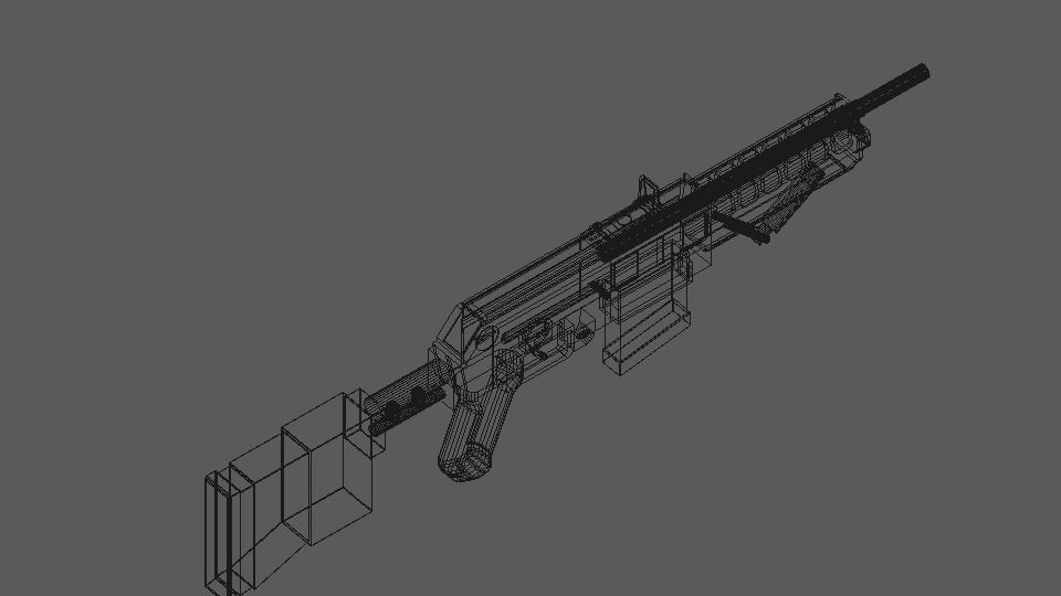 Rail Gun Assault Rifle- AK Inspired Design Low-poly 3D model_1