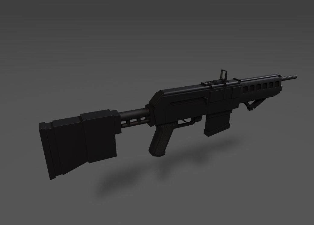 Rail Gun Assault Rifle- AK Inspired Design Low-poly 3D model_2