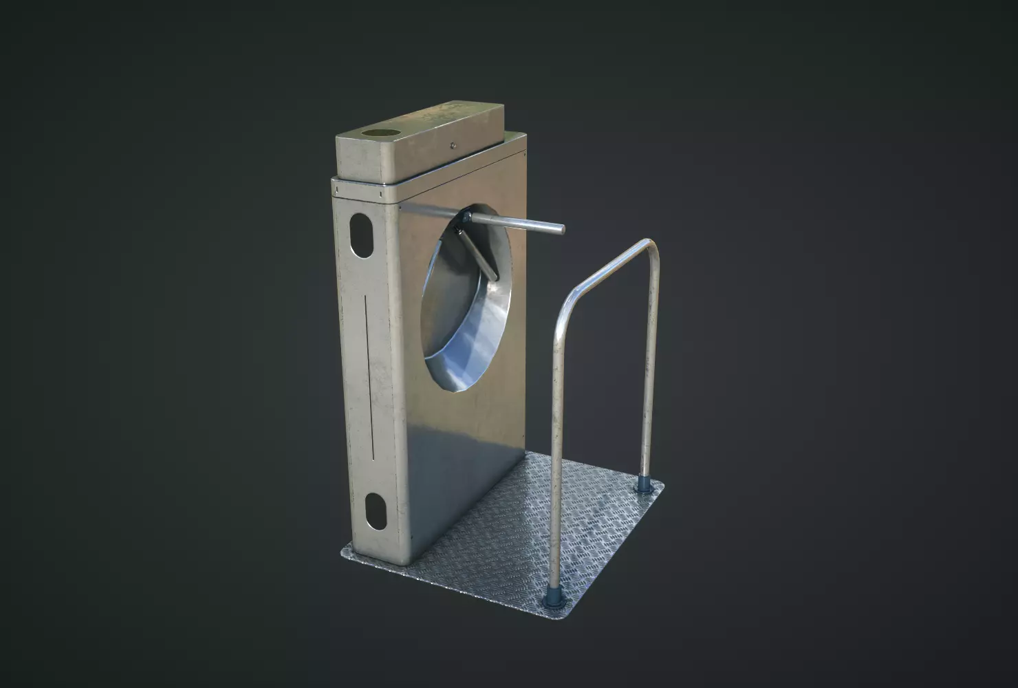 Inteligent Security Gate Low-poly 3D model_0