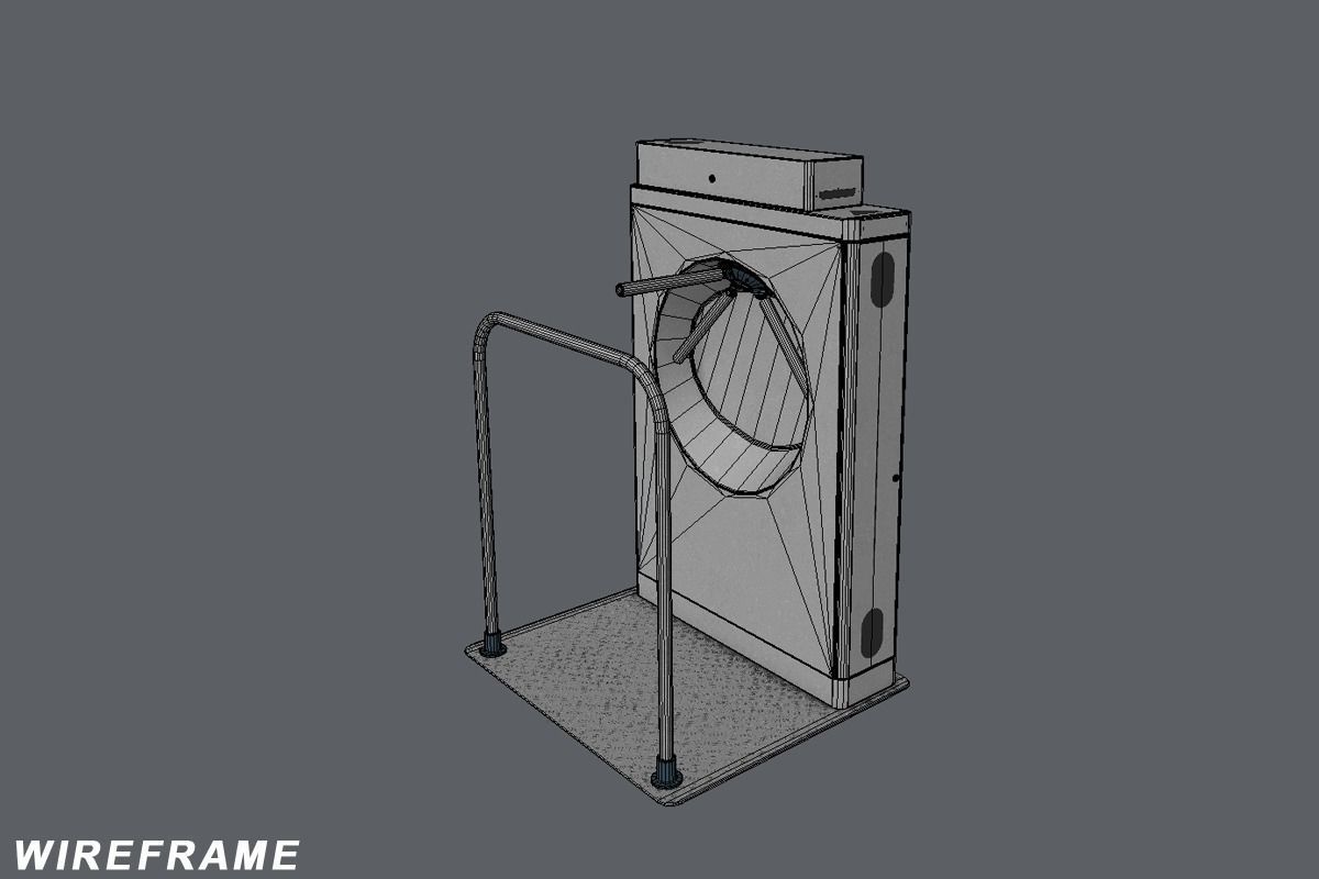 Inteligent Security Gate Low-poly 3D model_5