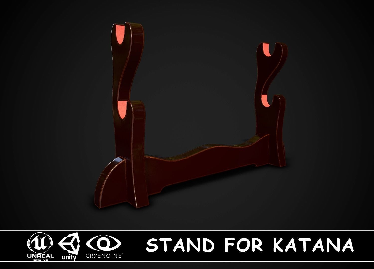 Stand for katana Free low-poly 3D model_14