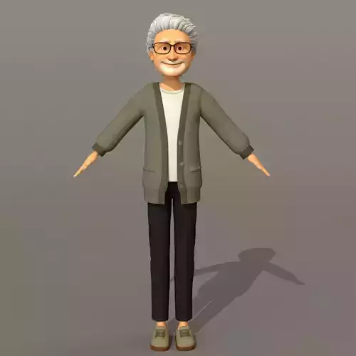 Grandpa Toon Rigged Model