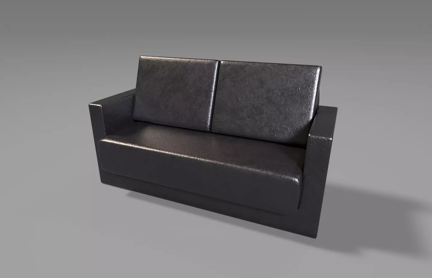 Leather Sofa Low-poly 3D model_0