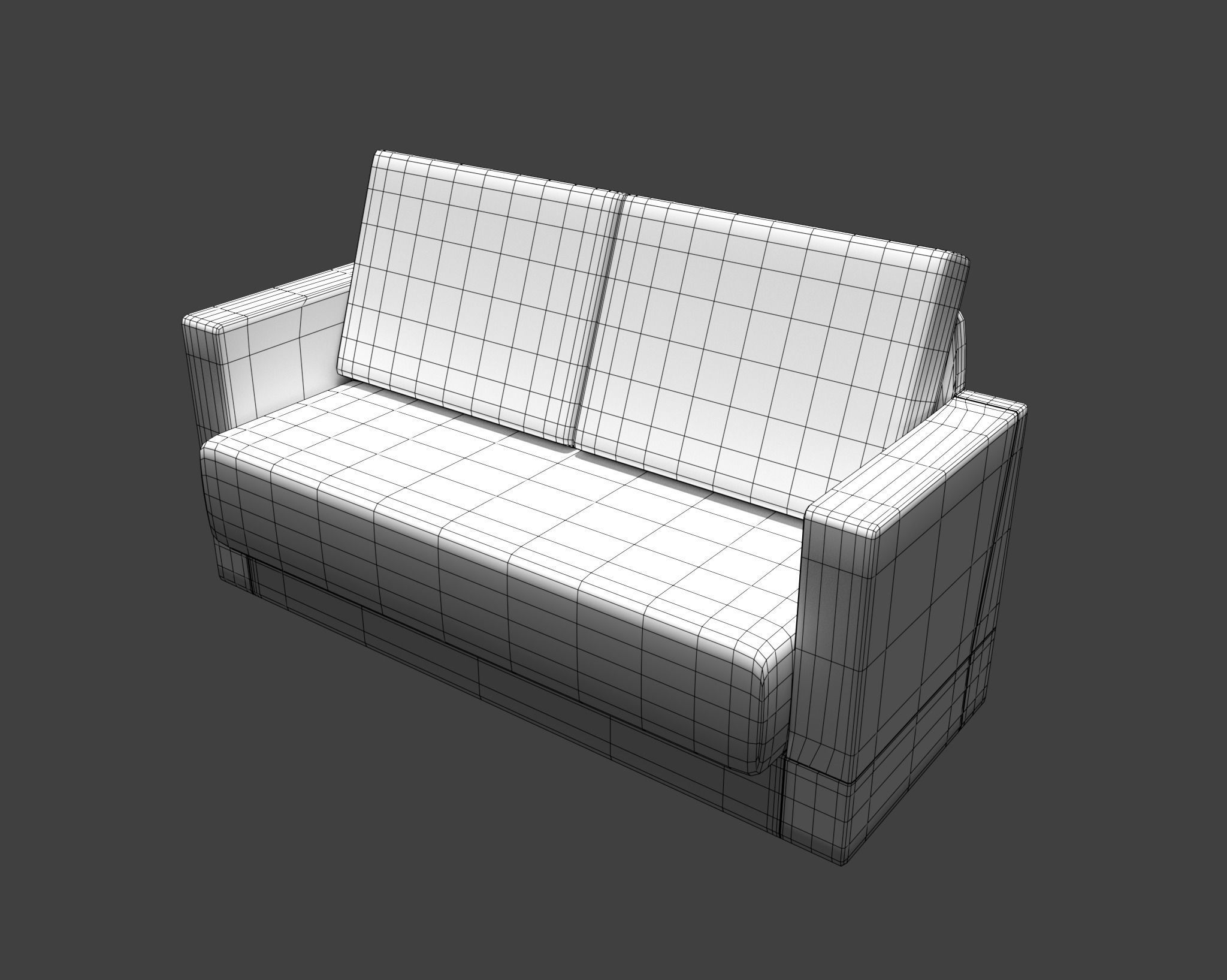 Leather Sofa Low-poly 3D model_8