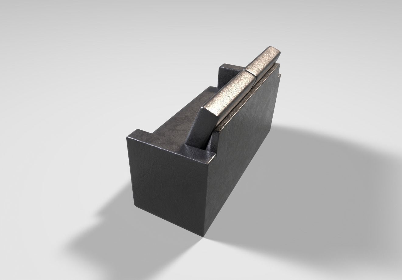 Leather Sofa Low-poly 3D model_6