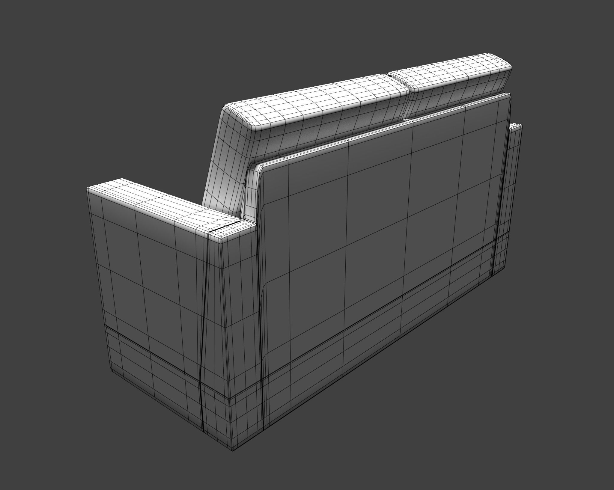 Leather Sofa Low-poly 3D model_9