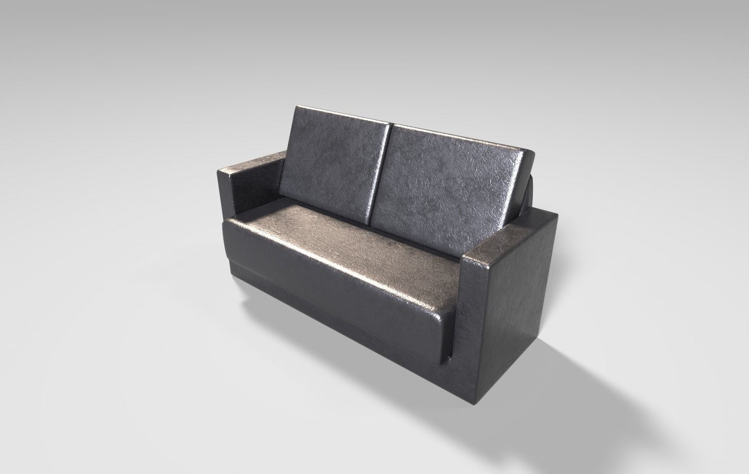 Leather Sofa Low-poly 3D model_1
