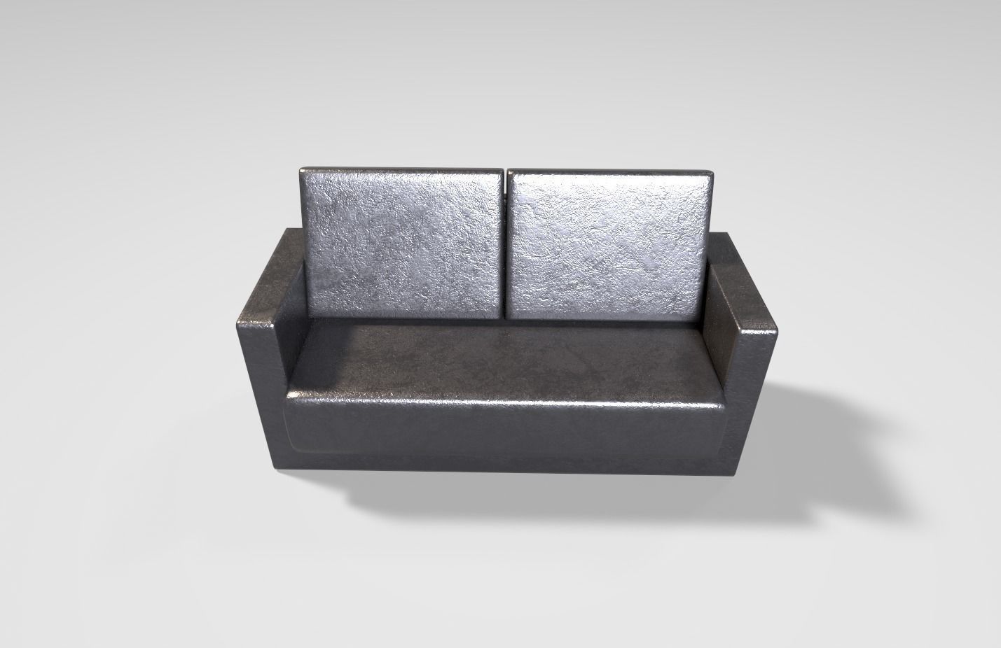 Leather Sofa Low-poly 3D model_3