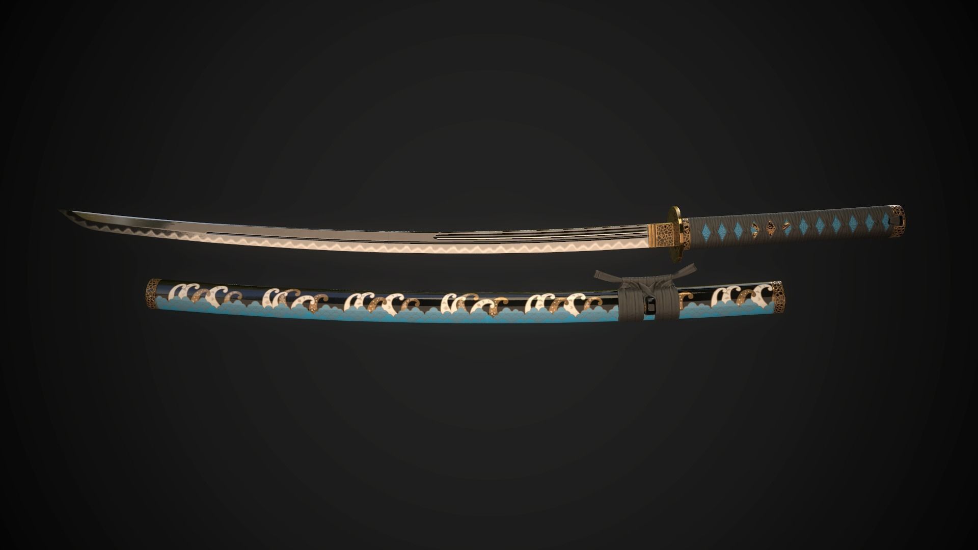 Katana 01 Low-poly 3D model_2