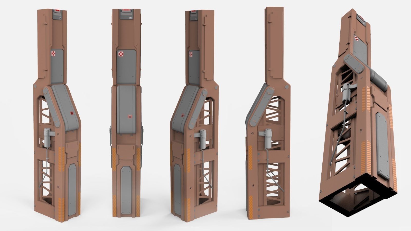 sci-fi Architecture kitbash 1 3D model_13