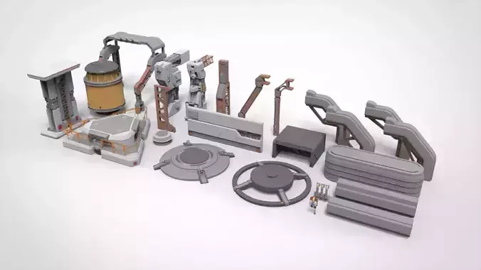 sci-fi Architecture kitbash 1 3D model