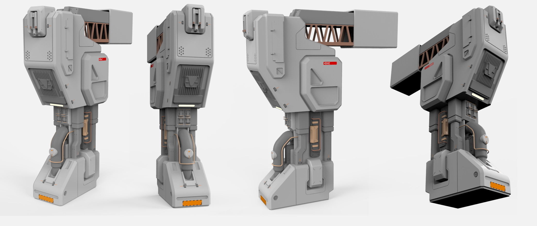 sci-fi Architecture kitbash 1 3D model_11