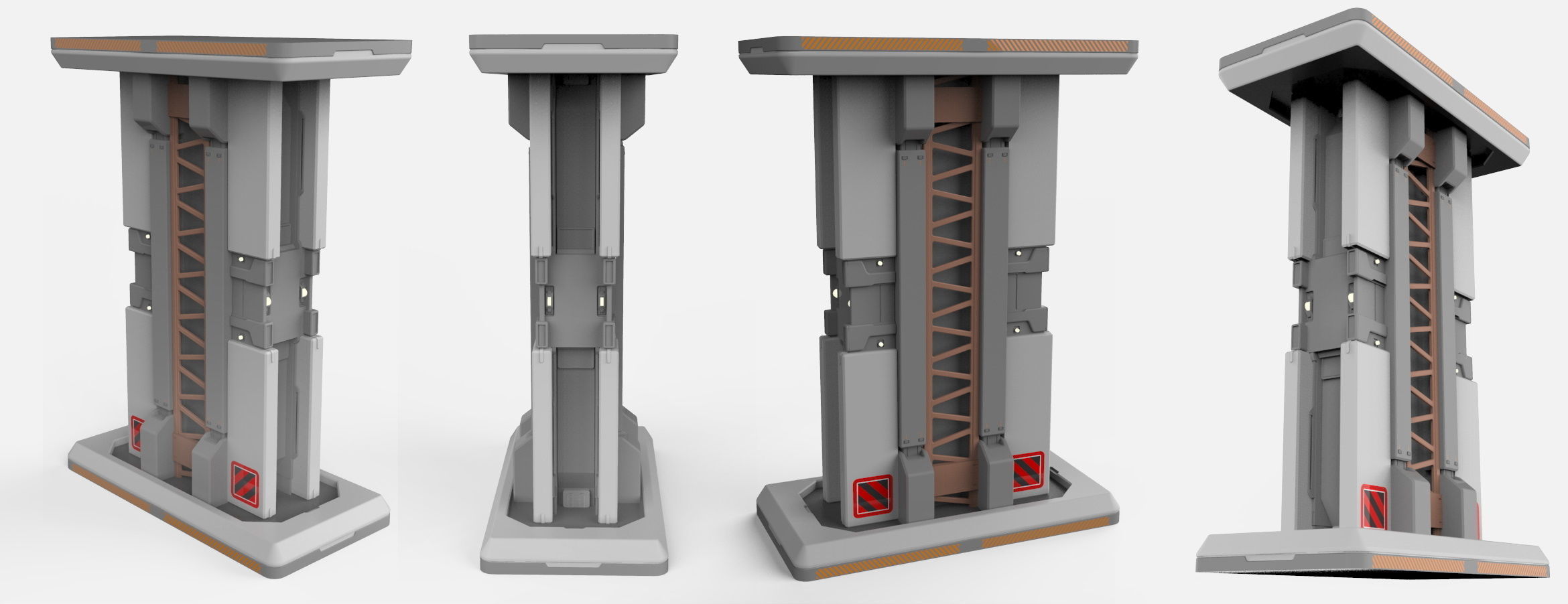 sci-fi Architecture kitbash 1 3D model_12