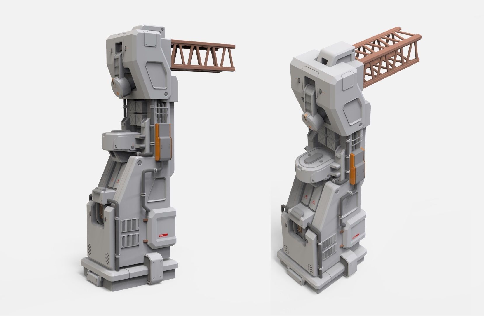 sci-fi Architecture kitbash 1 3D model_18