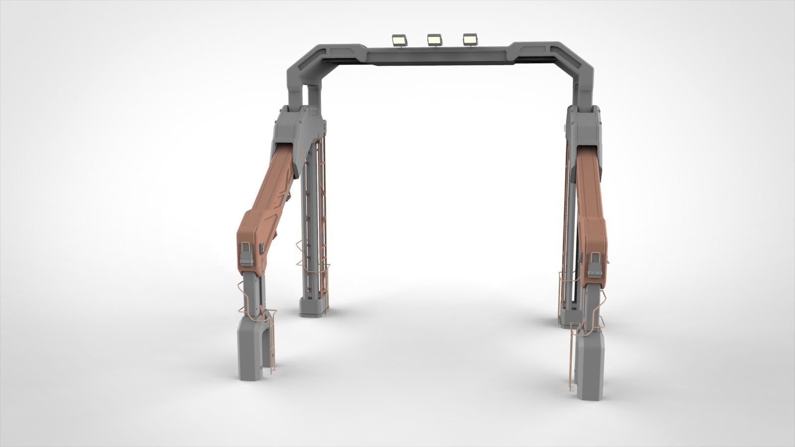 sci-fi Architecture kitbash 1 3D model_4