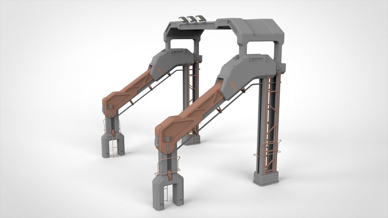 sci-fi Architecture kitbash 1 3D model_5