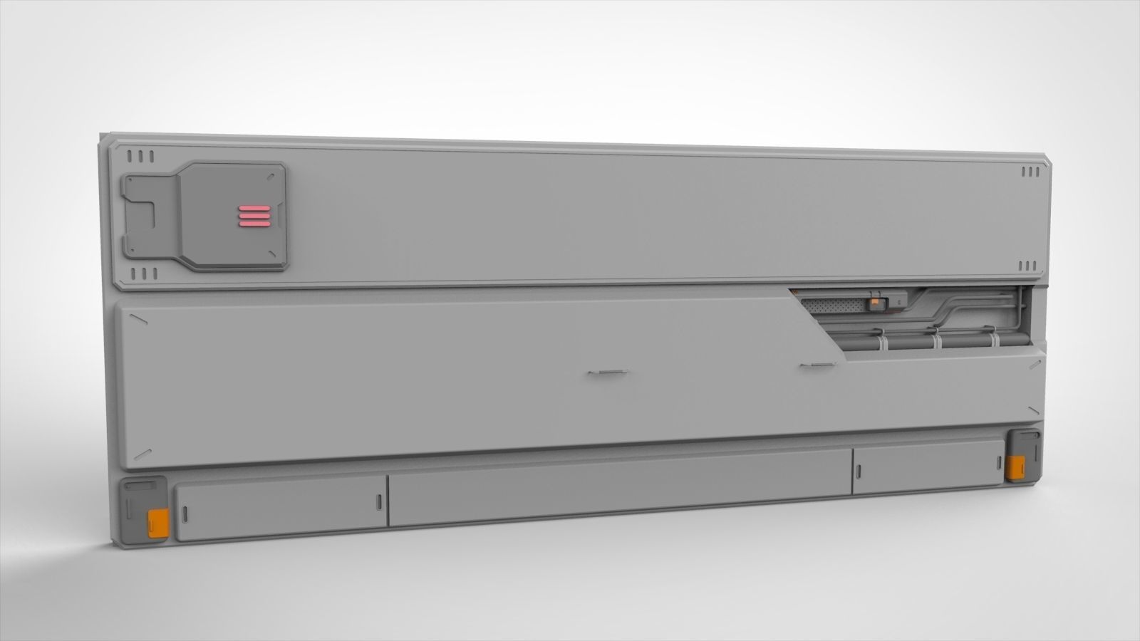 sci-fi Architecture kitbash 1 3D model_14