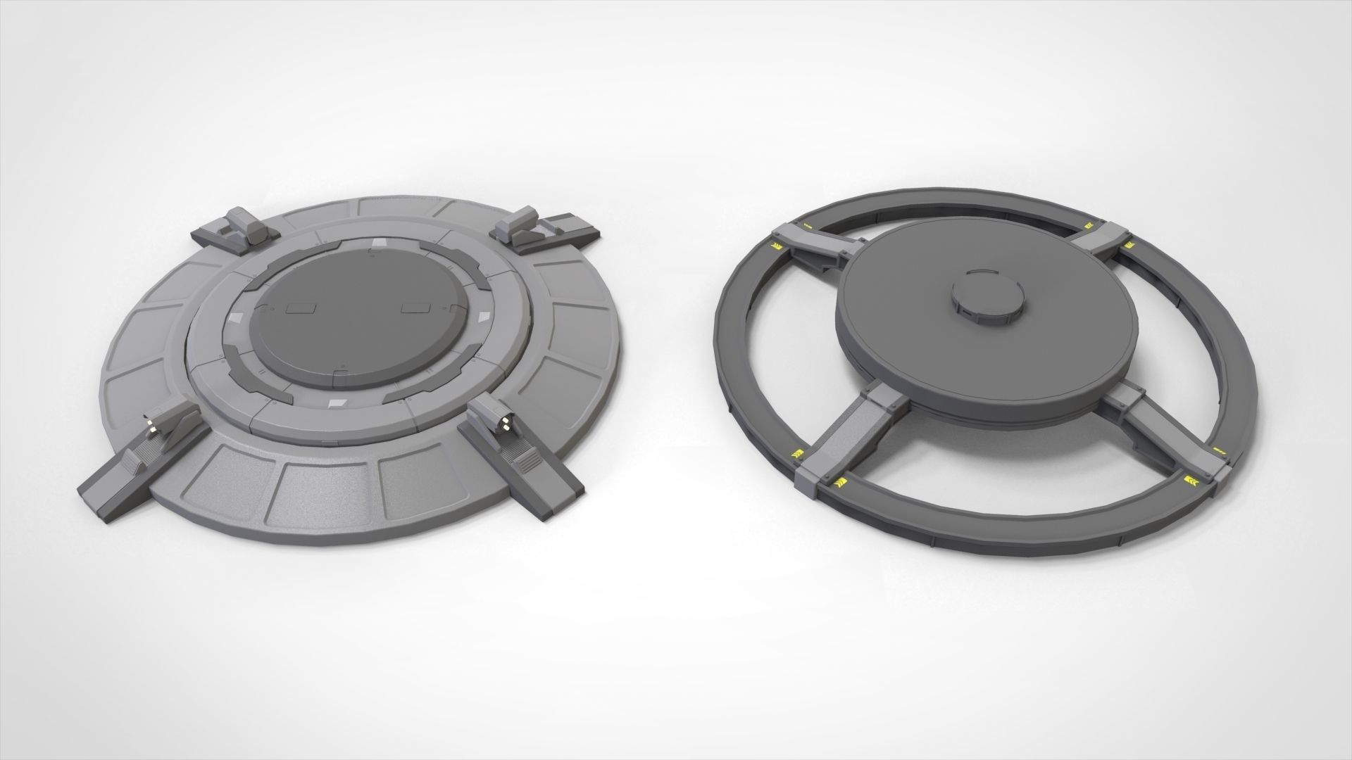 sci-fi Architecture kitbash 1 3D model_10