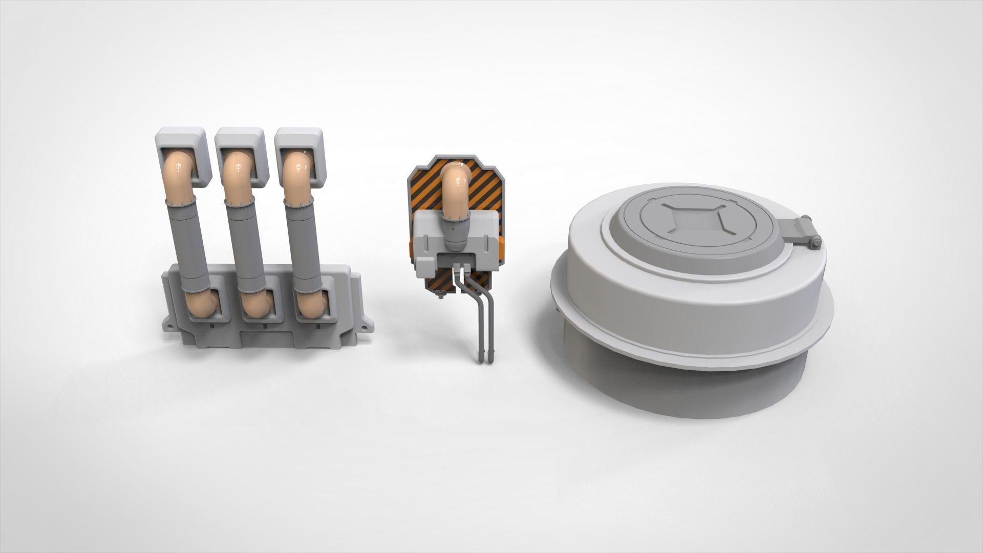 sci-fi Architecture kitbash 1 3D model_15